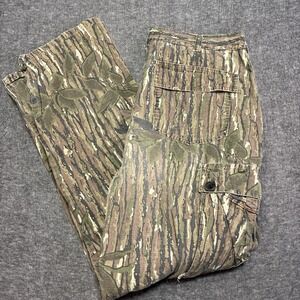 Realtree Cargo Hunting Pants Mens 36 Green Camo Vintage Made in USA Hunting 80s